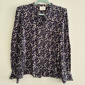 les coyotes de paris  lourdes floral shirt  in violet, size medium